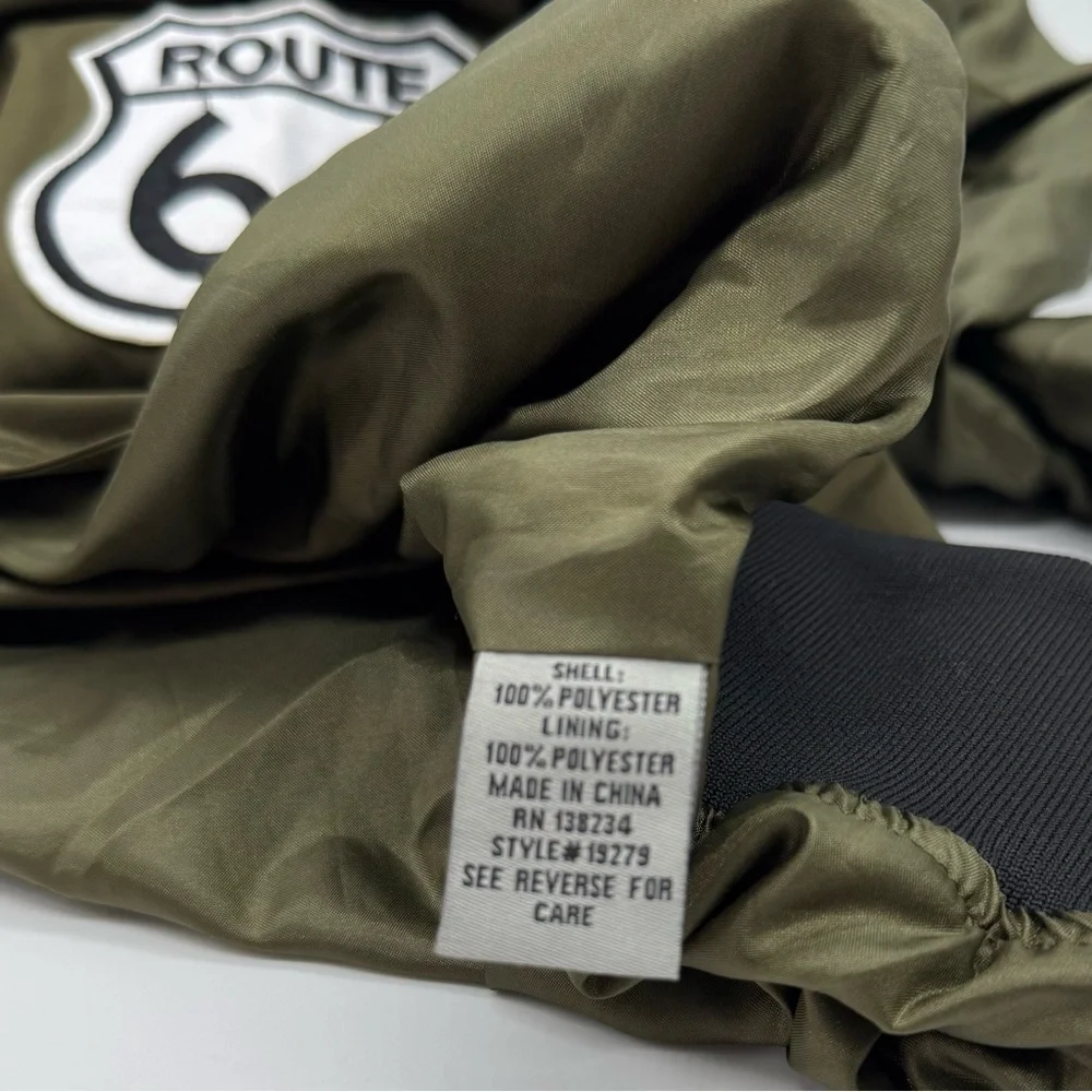 Vintage CASTING LA Olive Green Route 66 Bomber Jacket Never Been Worn Size: M